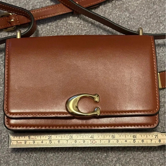Coach Cognac Brown Bandit Shoulder Bag Leather Mini Bag Convertible Crossbody - Picture 6 of 11